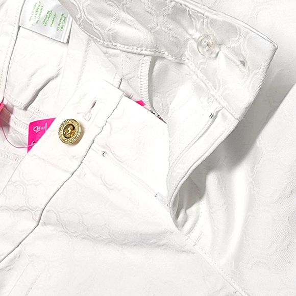 NWT Lilly Pulitzer Women's White 29' Textured Kelly Skinny Ankle Pants Size 6 - Picture 5 of 11